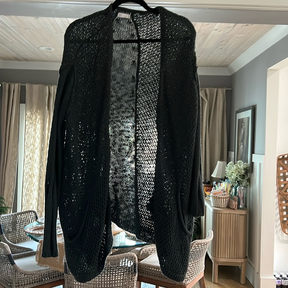 G/f sweater open weave cardigan size Large